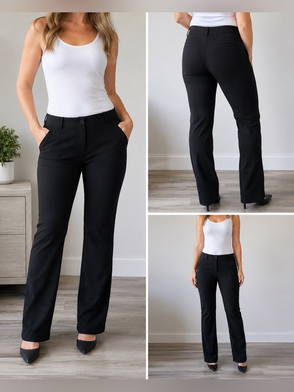 Betabrand Black Dress Pant Yoga Pants Women’s XL Bootcut Stretch Office Career